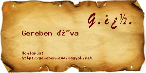 Gereben Éva névjegykártya